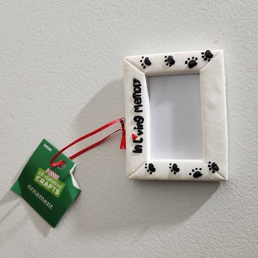 In loving memory dog ornament picture frame ceramic